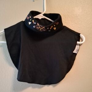 Black Embellished Scarf with Colorful Accents